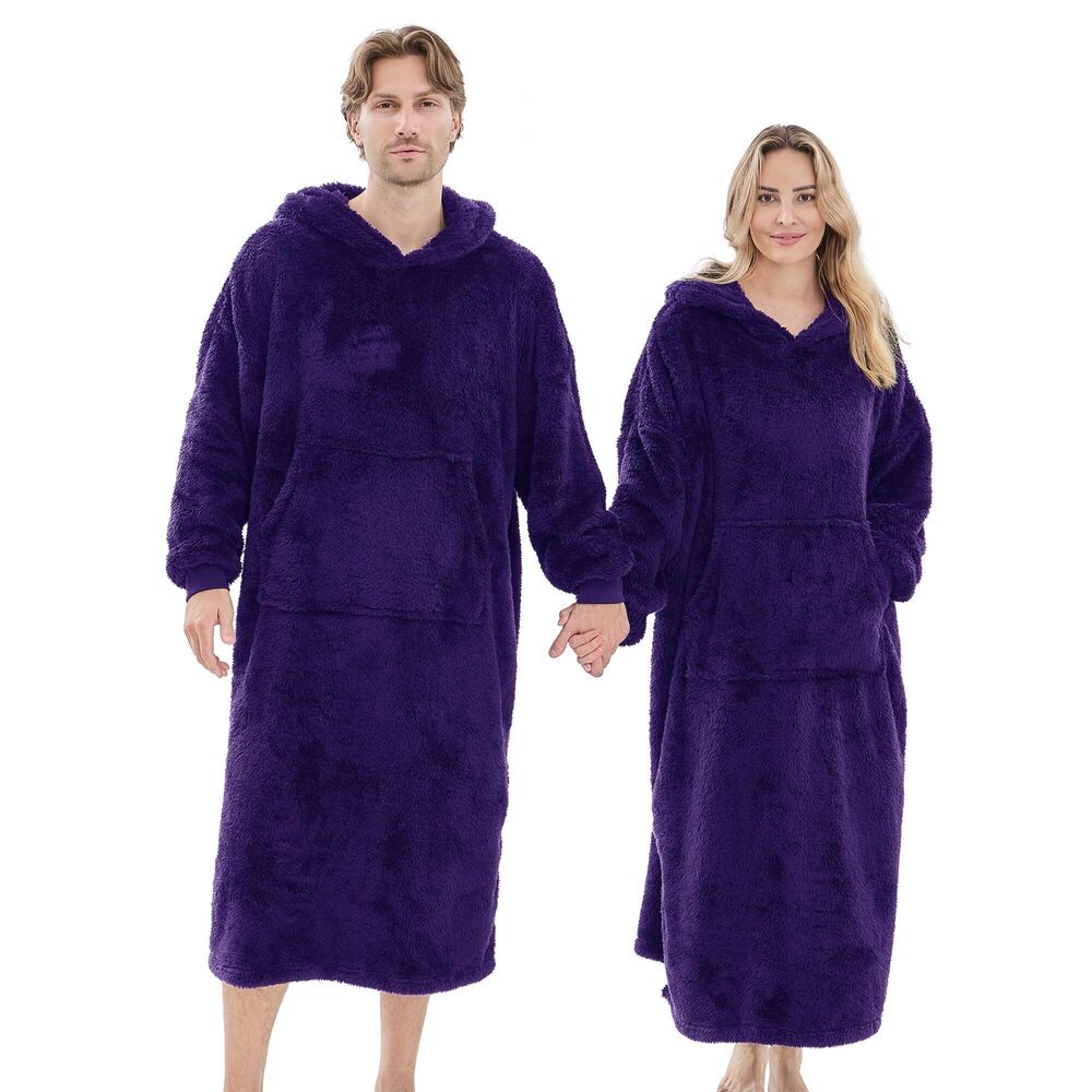 1134 Wearable Blanket Hoodie , Fleece Warm Comfy Hooded Sweatshirt